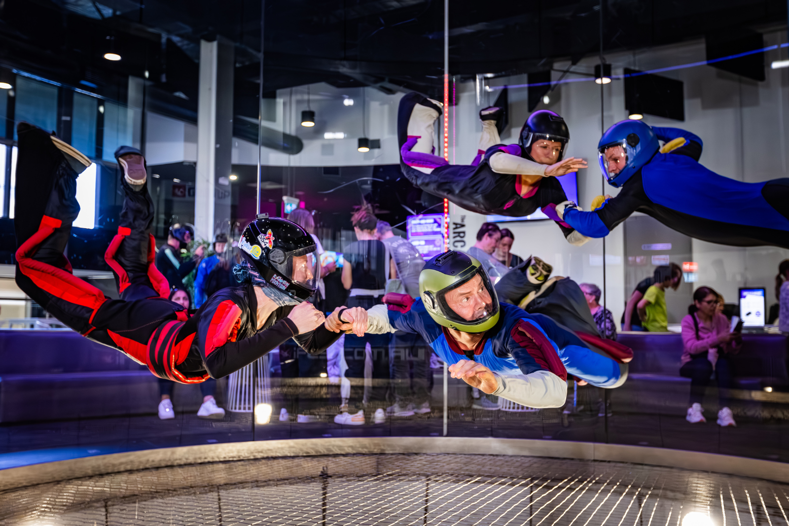 Indoor skydiving formation group